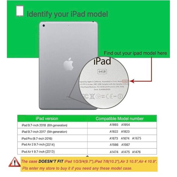 Kids case for iPad 5th & 6th generation & iPad Air 1/2 and pro 9.7 - Picture 2 of 6